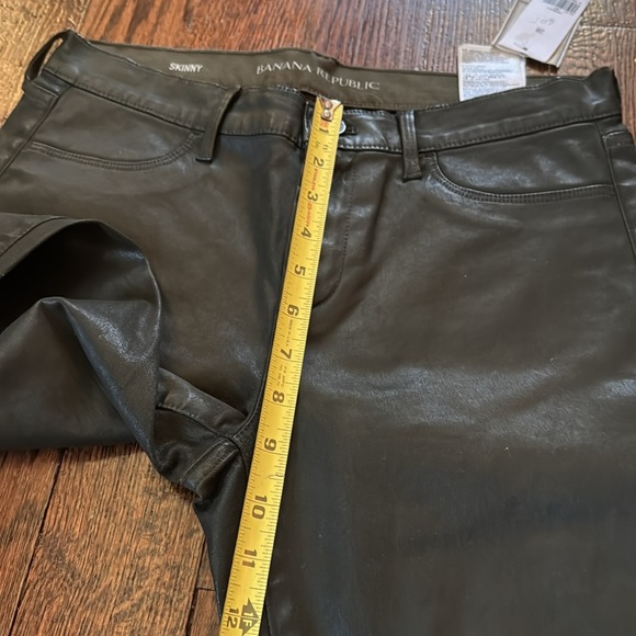 NWT Banana Republic Pants Women’s Green Faux Leather Mid Rise Skinny size 28 - Picture 10 of 14